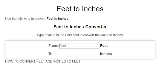 Inch to Feet Converter gallery image