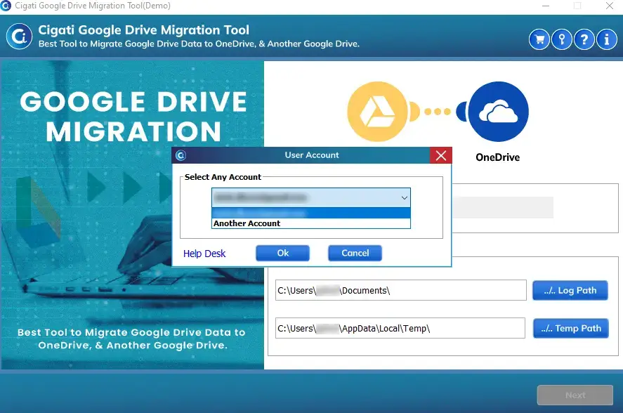 Mídia 2 de Google Drive para o OneDrive Migration Tool - Ajudando os clientes a fazer backup e migrar seus arquivos do Google Drive