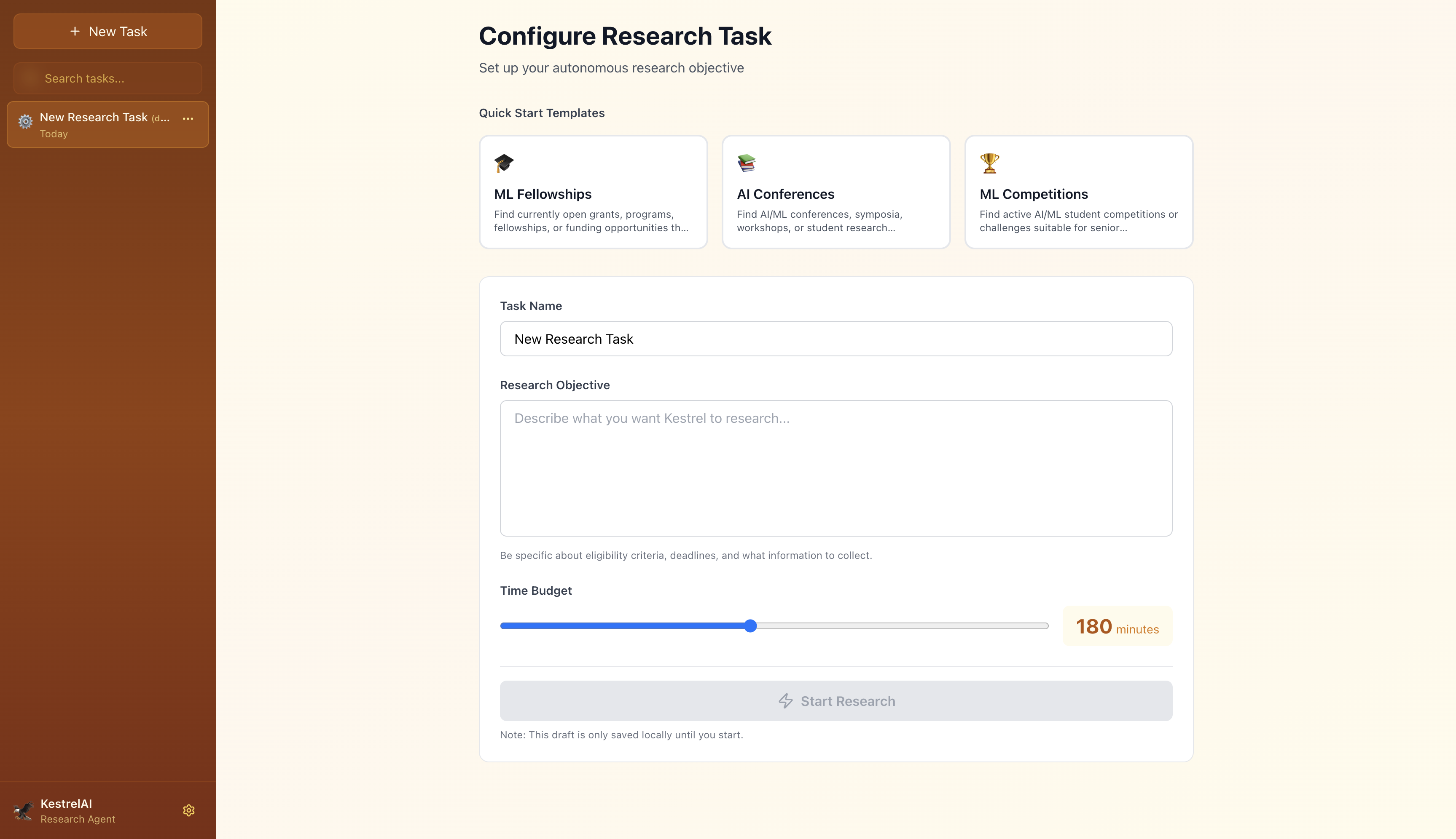 KestrelAI - Main product screenshot demonstrating key features and user interface