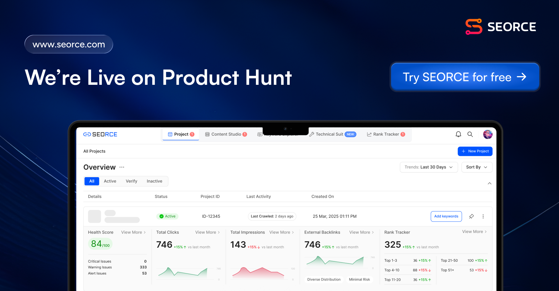 SEORCE - Screenshot 5 showing product features and functionality