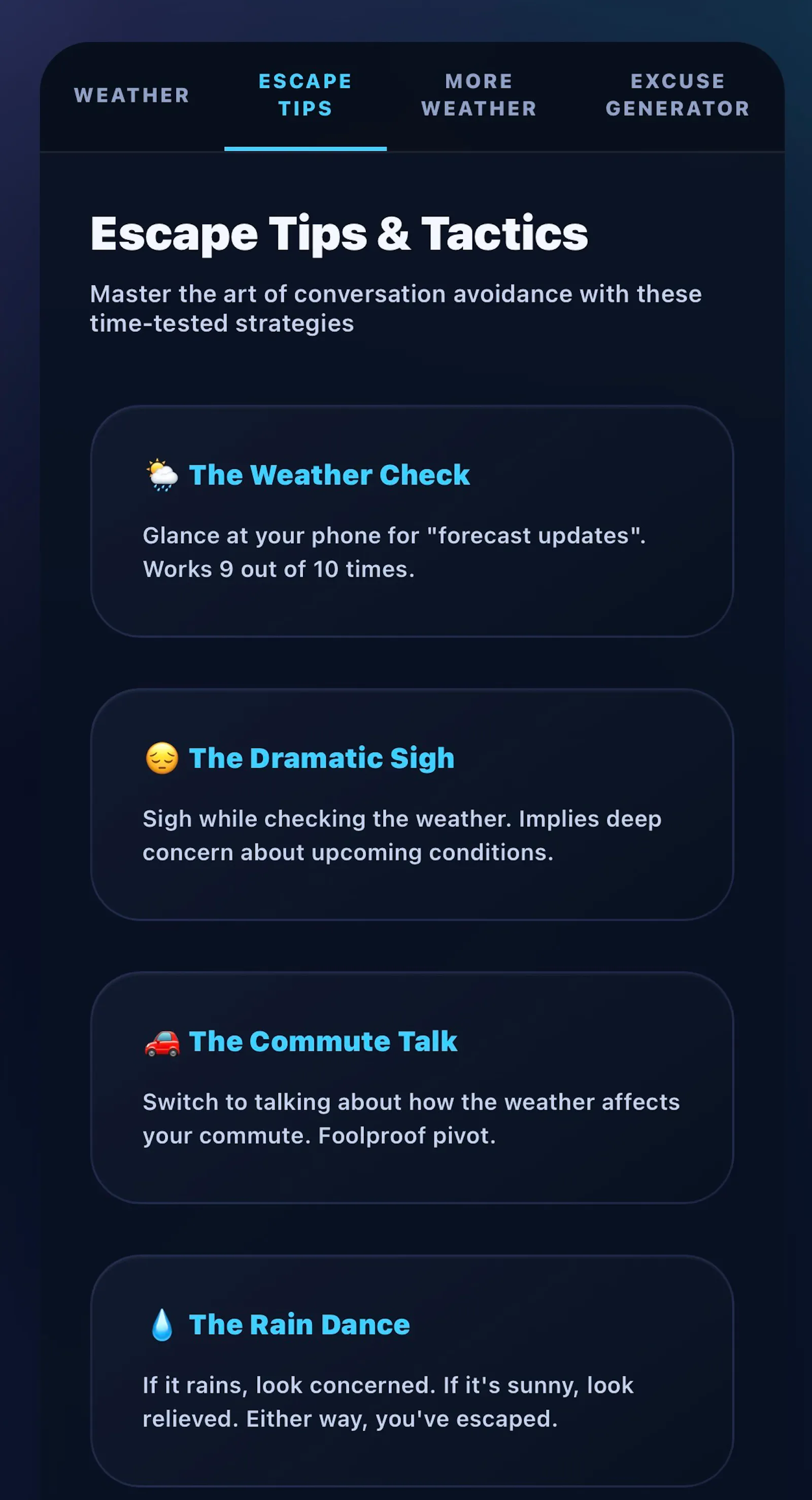 escape-weather screenshot 2