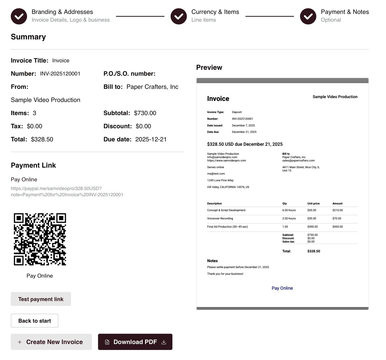 InvoicesCraft — Free Invoice Generator - Screenshot 4 showing product features and functionality