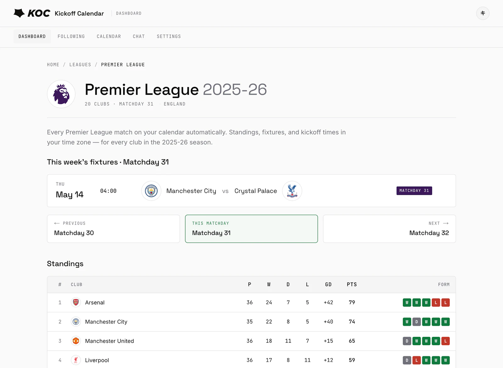 Kickoff Calendar screenshot 8