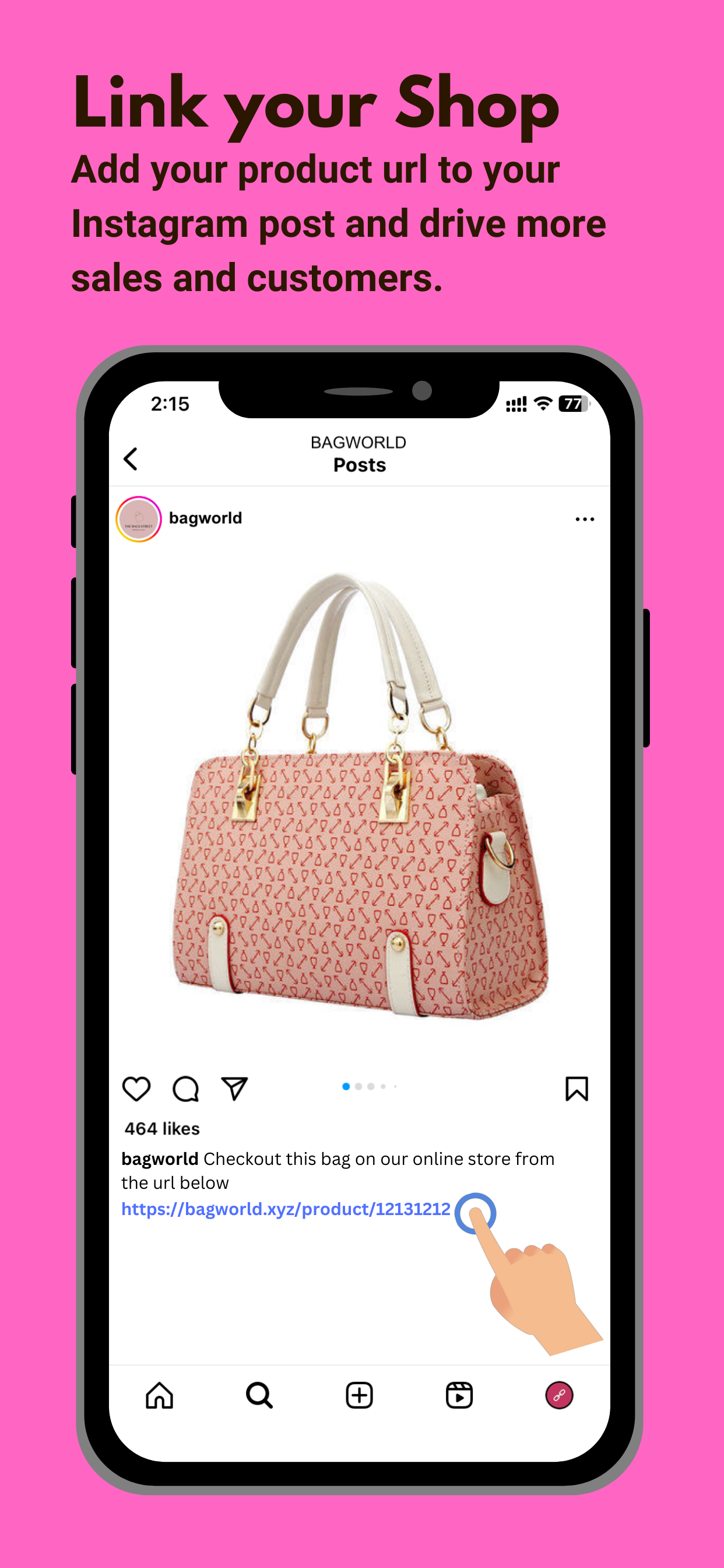 Instalink - Instagram yayınlarında URL'leri açın media 2