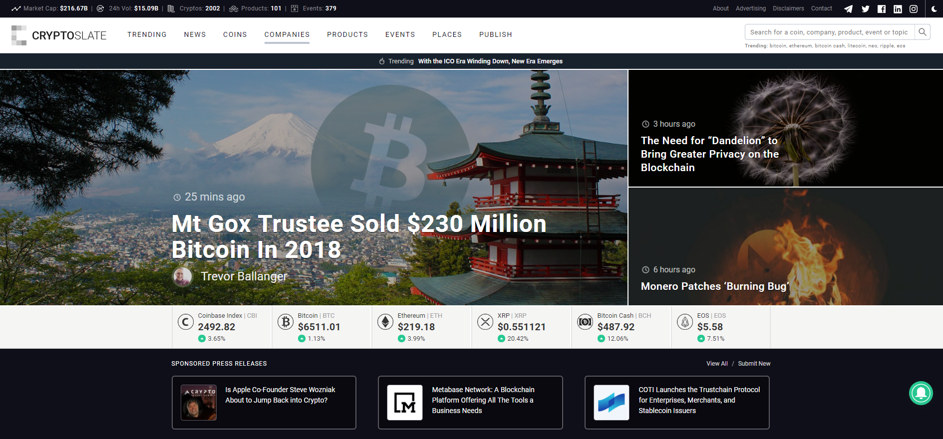 CryptoSlate gallery image