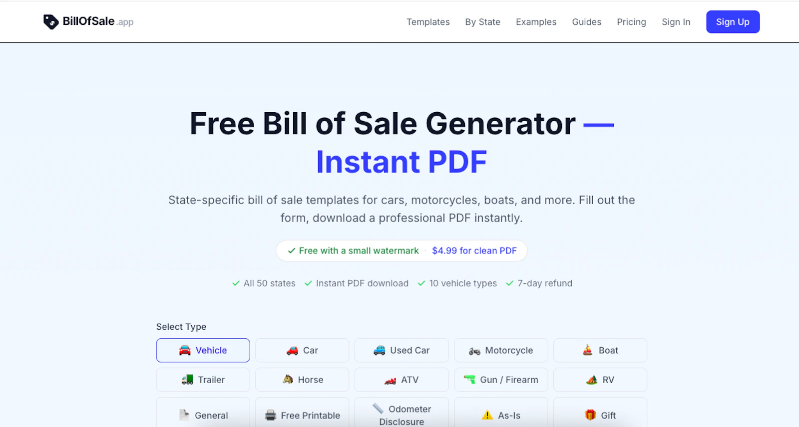 BillOfSale.app screenshot 1