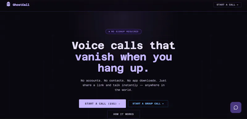 GhostCall  — Calls Without Phone Numbers screenshot 1