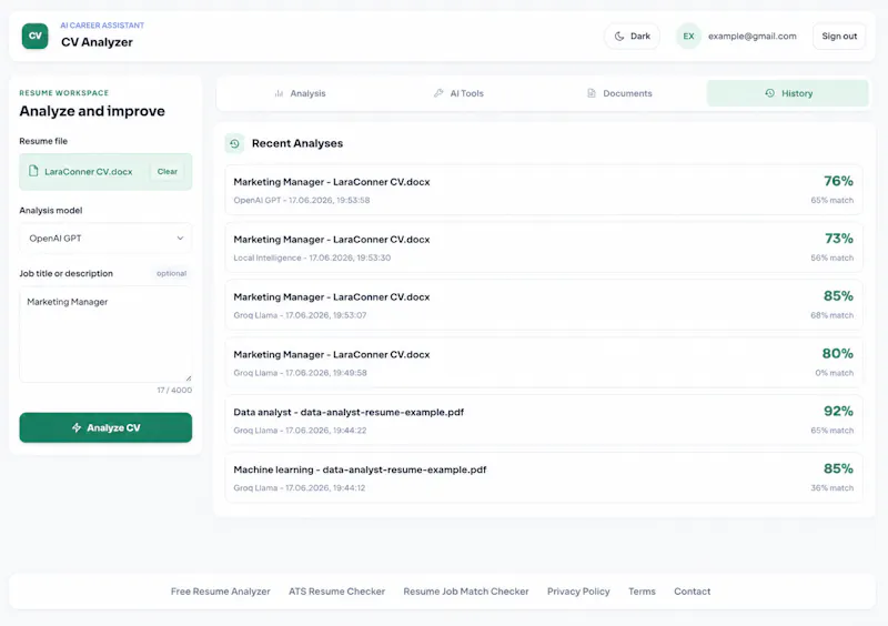 Founder @ CV Analyzer AI screenshot 4