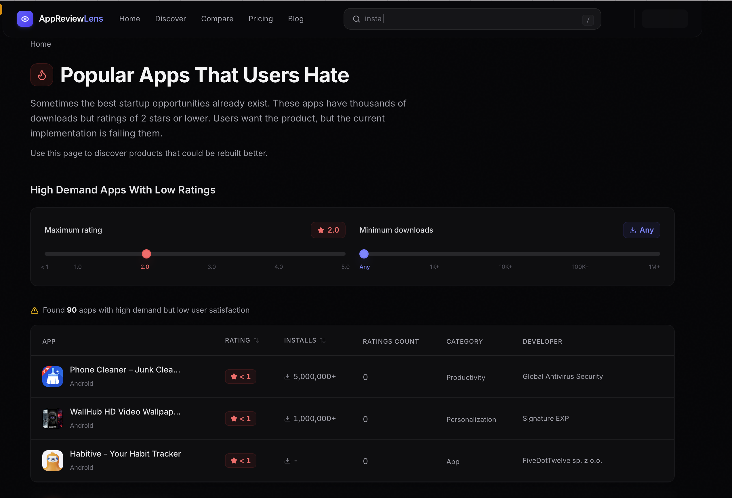 AppReviewLens - Screenshot 3 showing product features and functionality