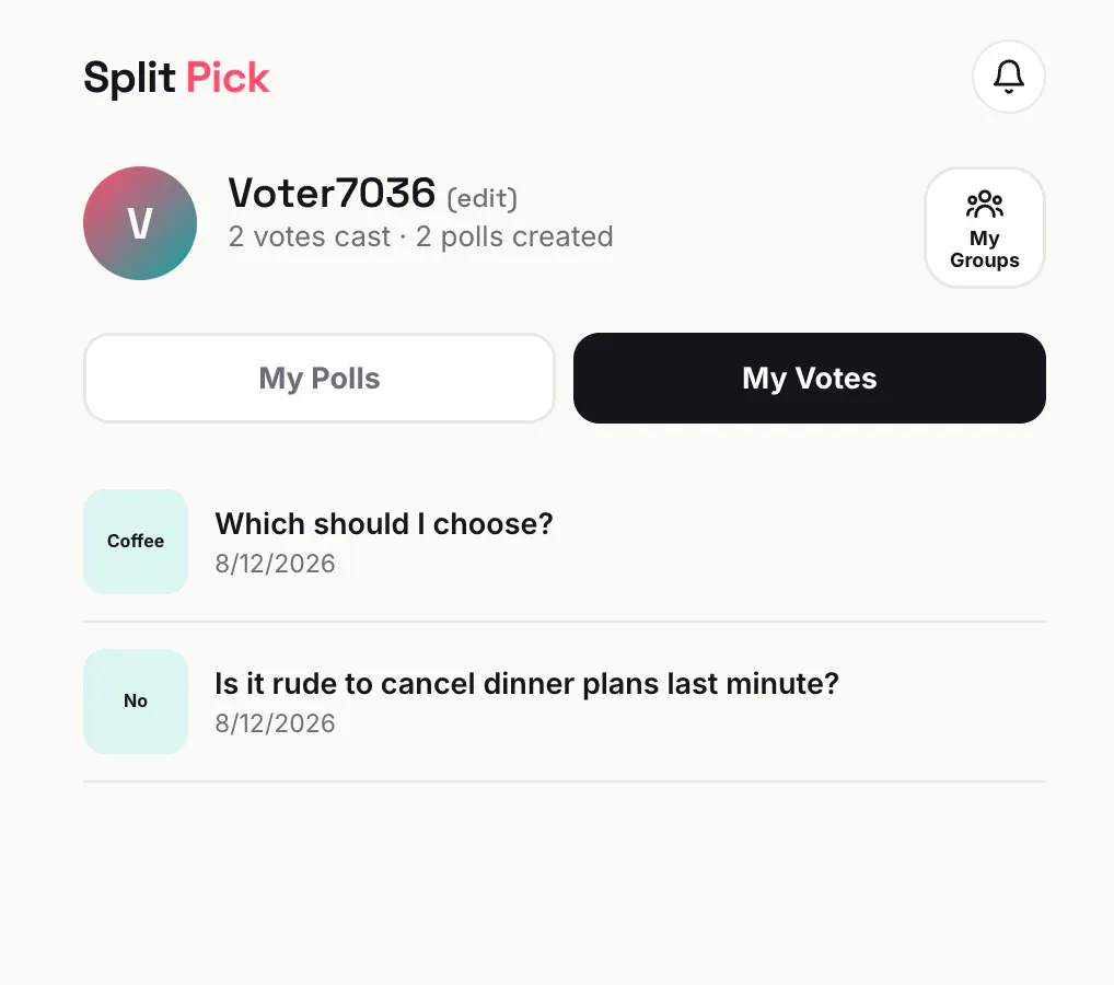 Split Pick — put it to a vote gallery image