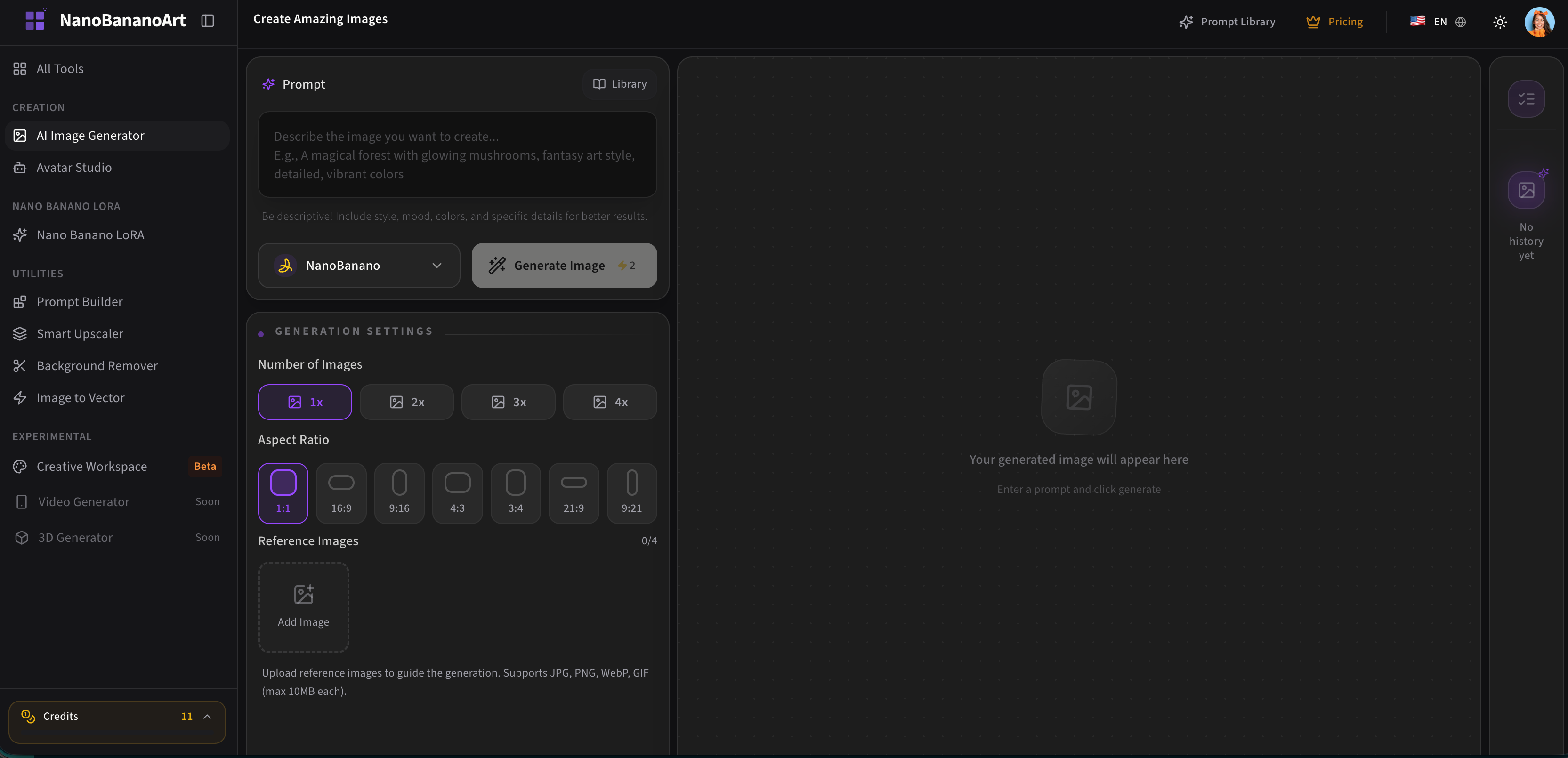 Nano Banano - Main product screenshot demonstrating key features and user interface