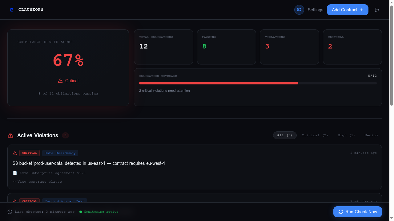 ClauseOps - Screenshot 3 showing product features and functionality
