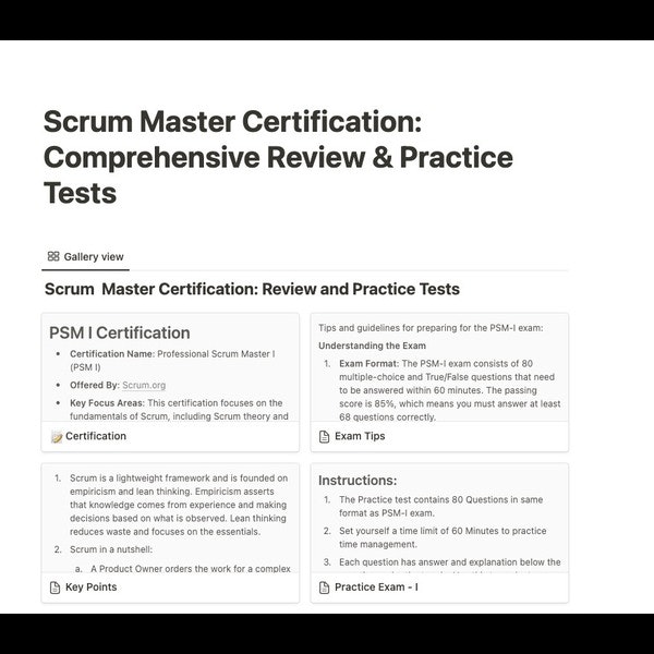 Scrum Master Certification Practice Test