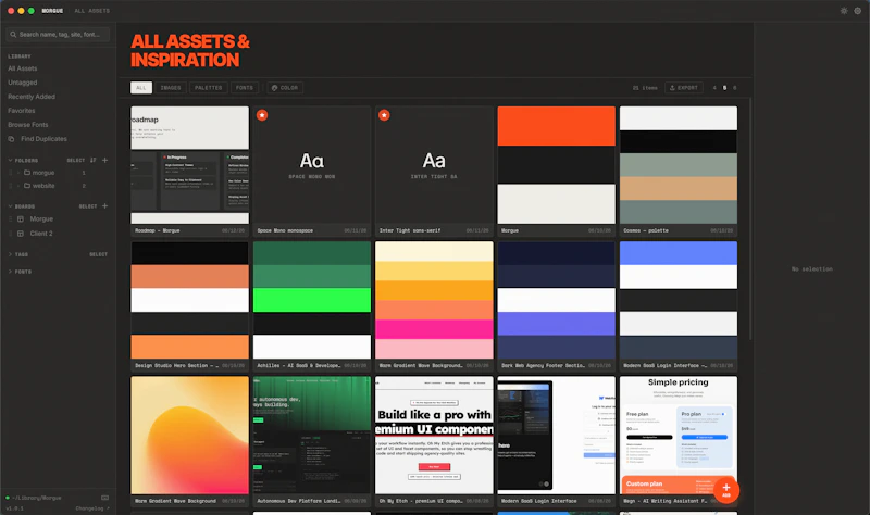 Morgue — design reference manager screenshot 1