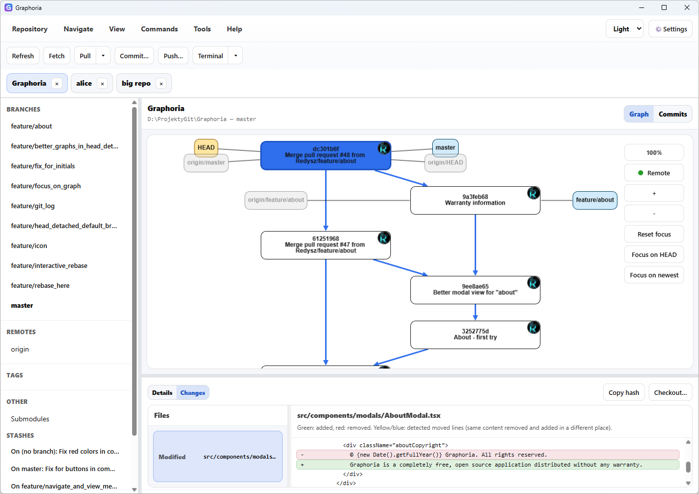 Graphoria — Git as a Graph gallery image