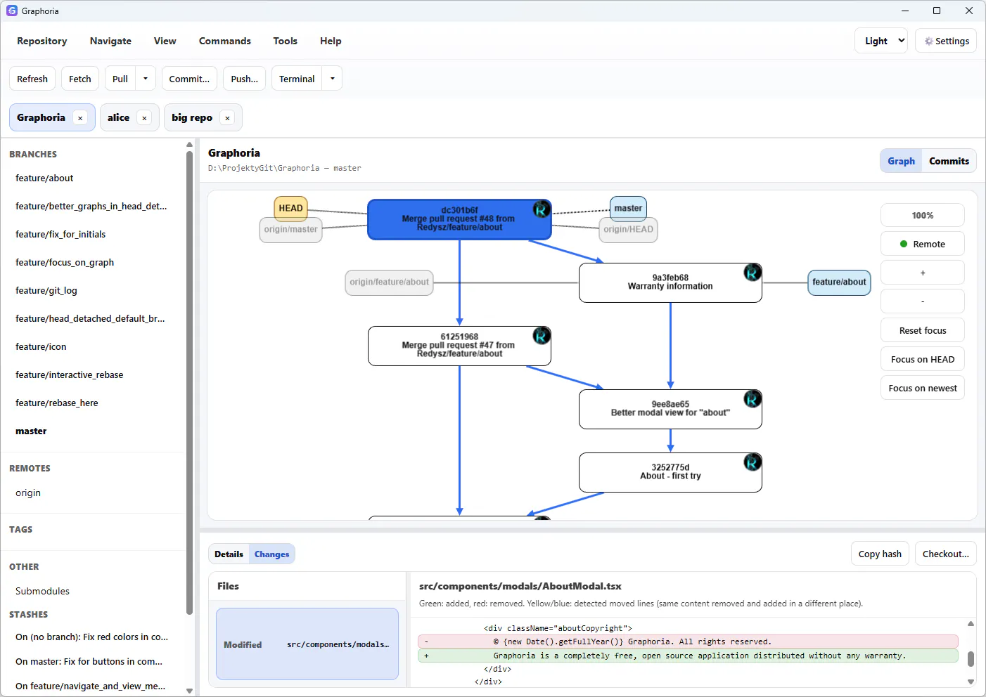 Graphoria — Git as a Graph 제품 배너