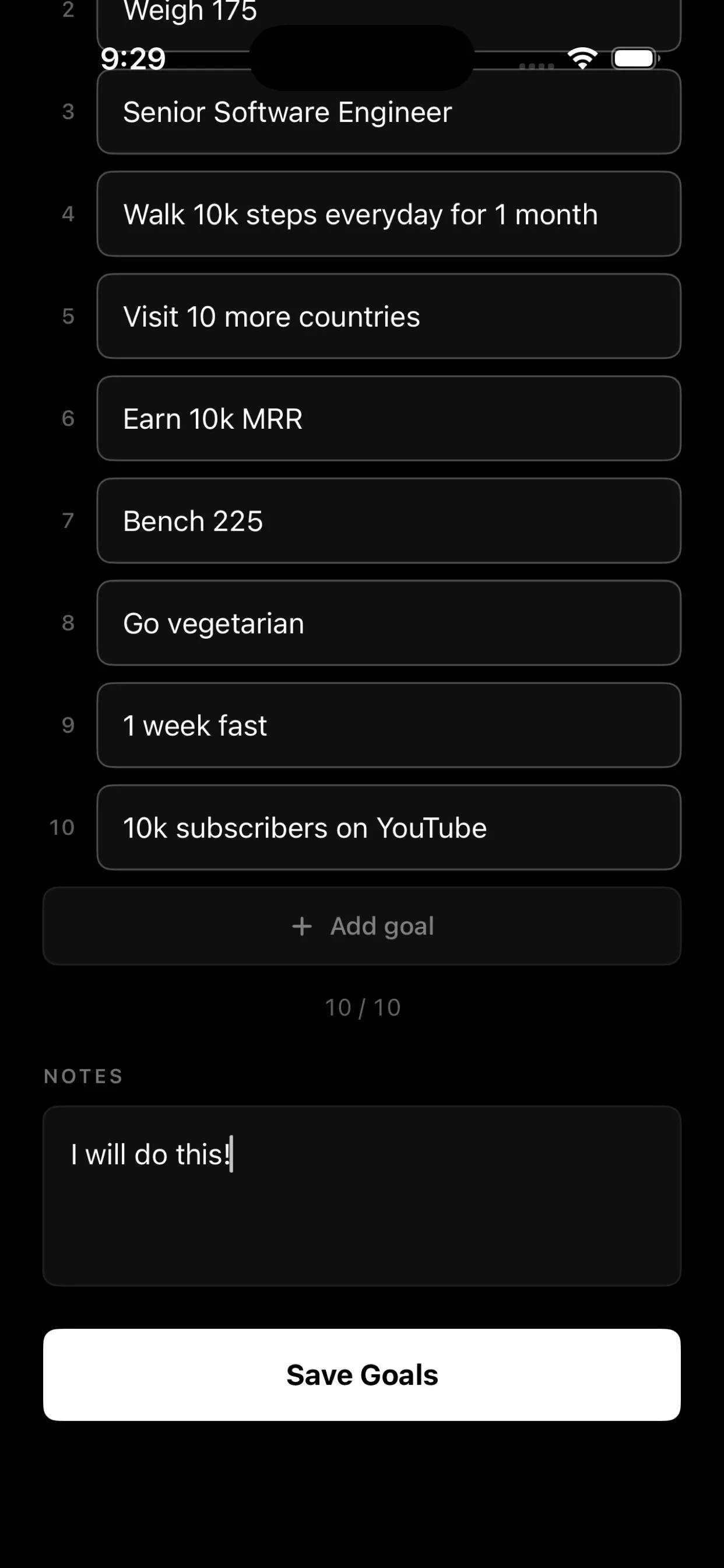 My 10 Goals Daily gallery image