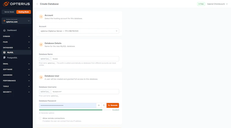 Opterius - Modern Web Hosting Panel screenshot 10