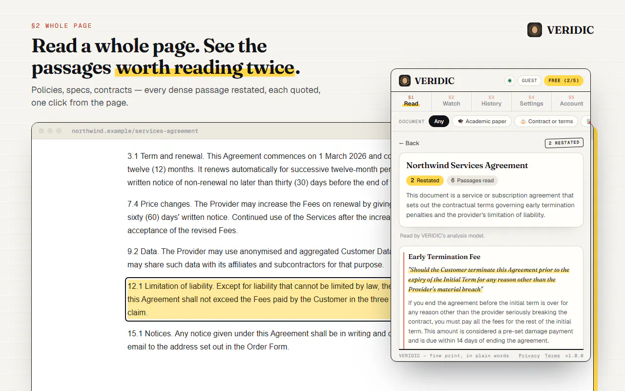 VERIDIC — Jargon in, plain English out gallery image