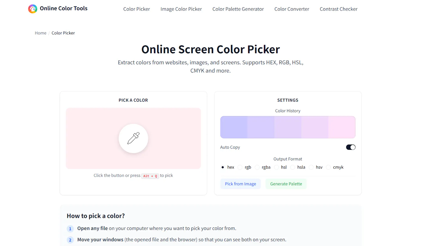 Free Online Color Tools for Designers screenshot 3