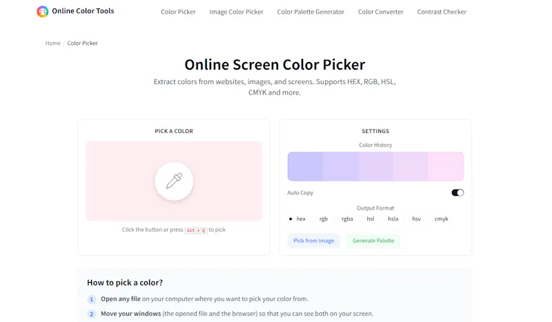 Free Online Color Tools for Designers screenshot 3
