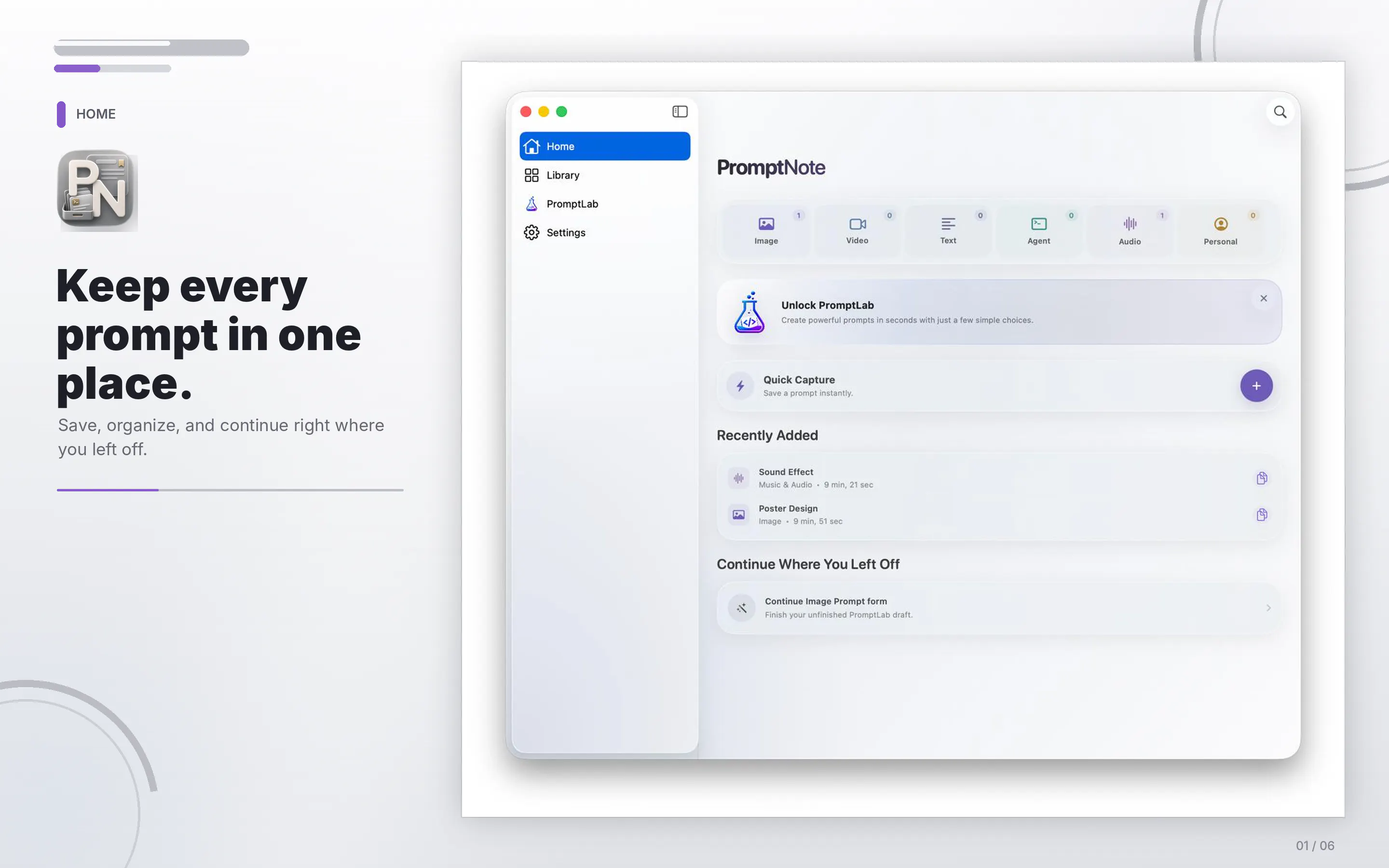 PromptNote — Prompt Library & PromptLab gallery image