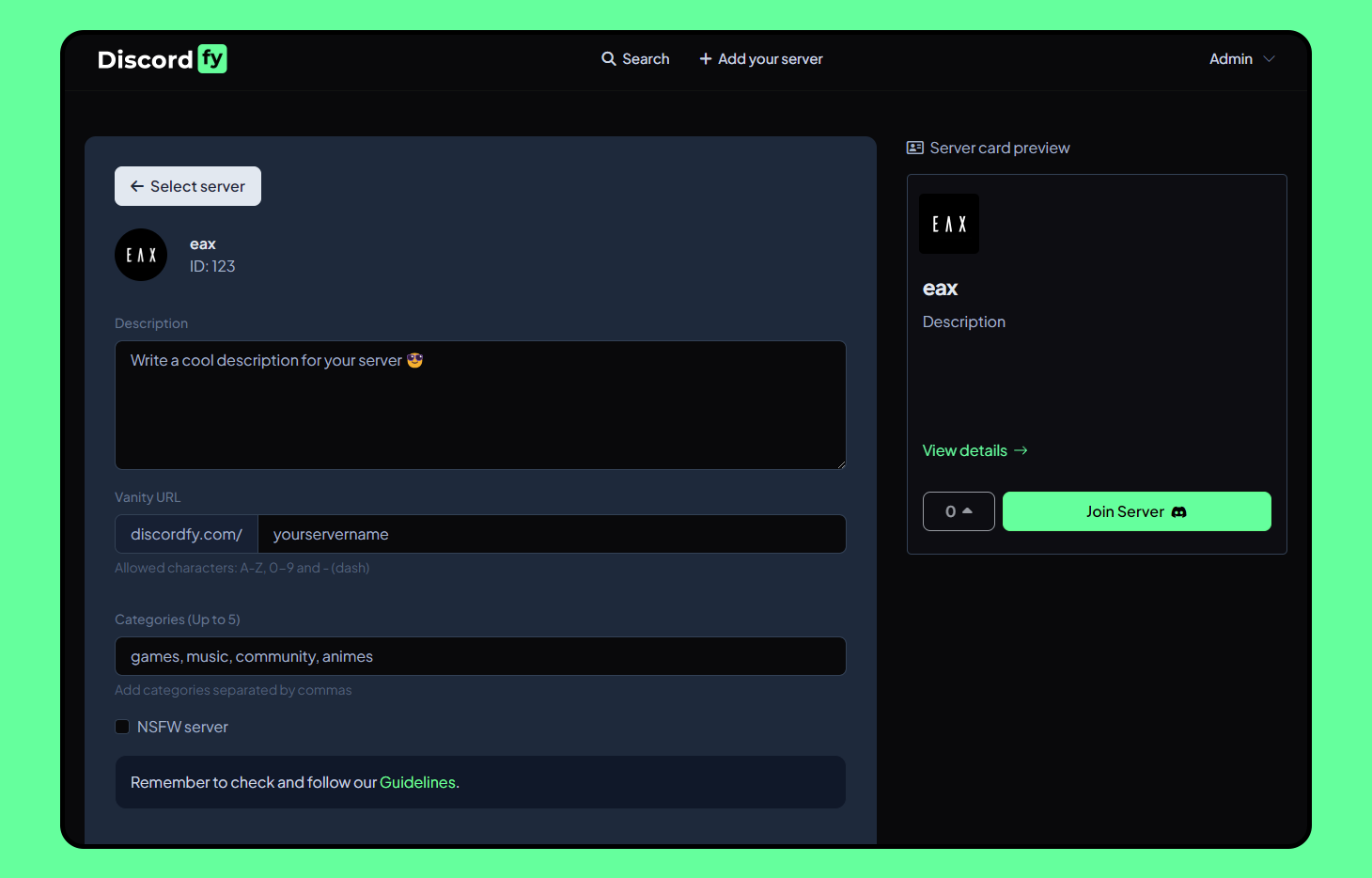 Discordfy - Scopri e promuovi i server discord con discordfy! media 2