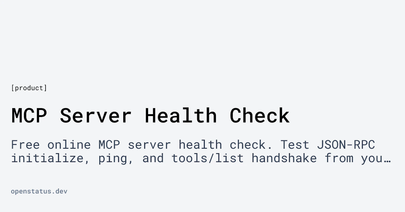 Openstatus MCP Health Checker    screenshot 2