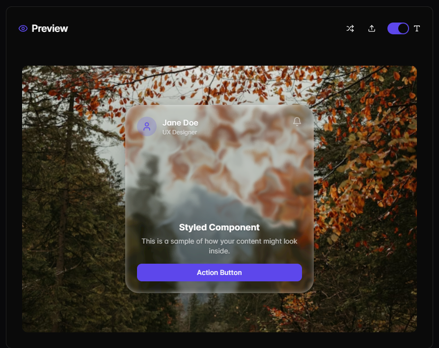 Média Aether CSS - Générateur CSS en verre liquide 3