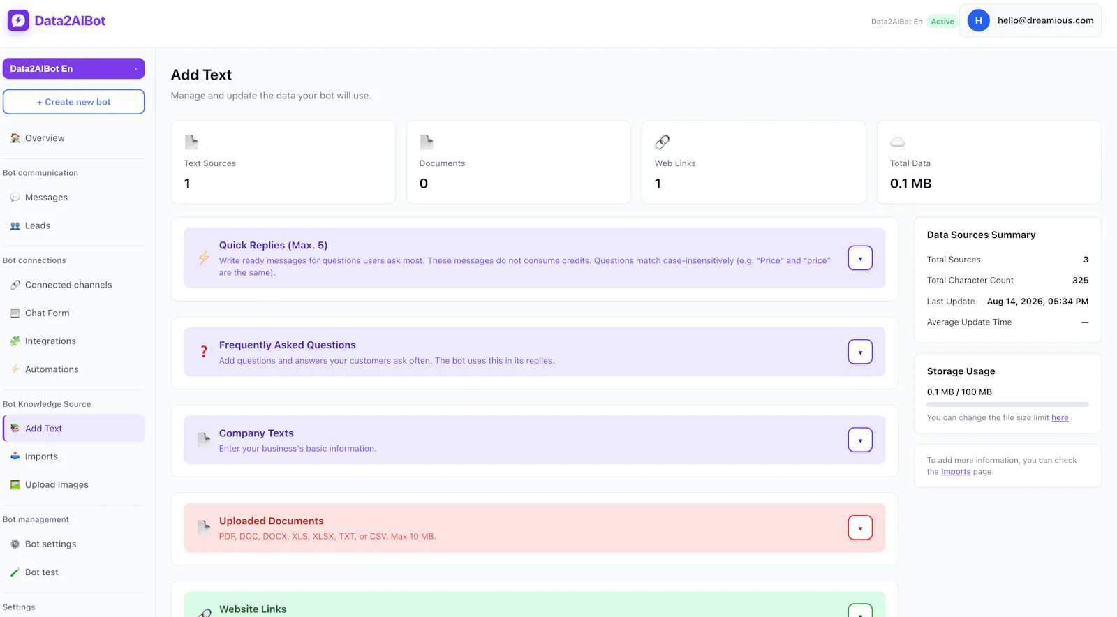 Data2AIBot screenshot 5