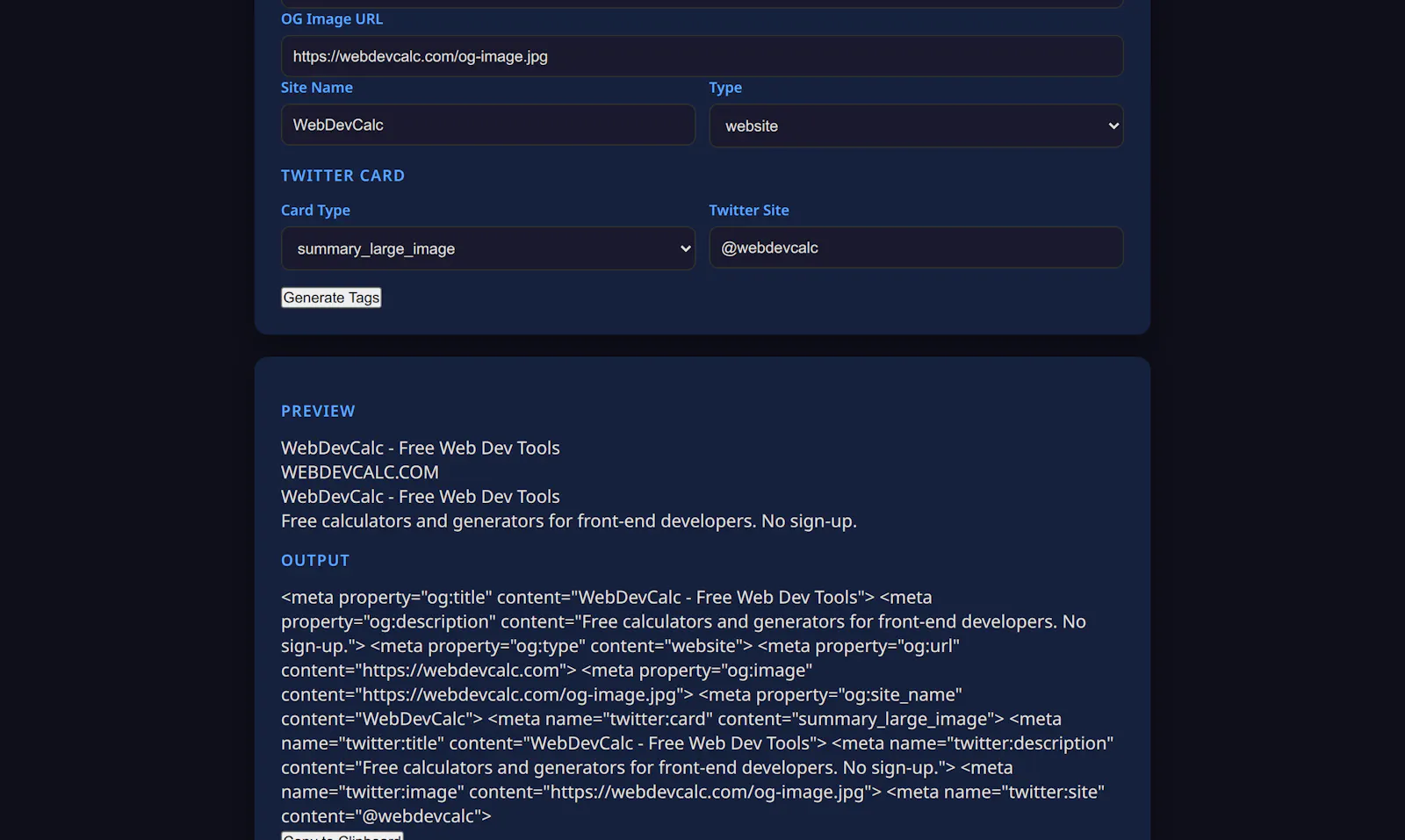 WebDevCalc screenshot 4