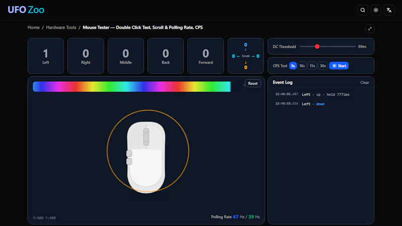 Mouse Tester screenshot 1