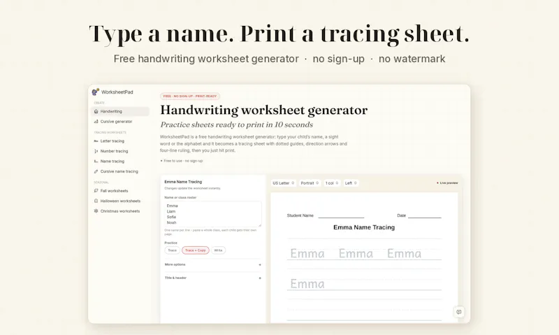 WorksheetPad screenshot 1