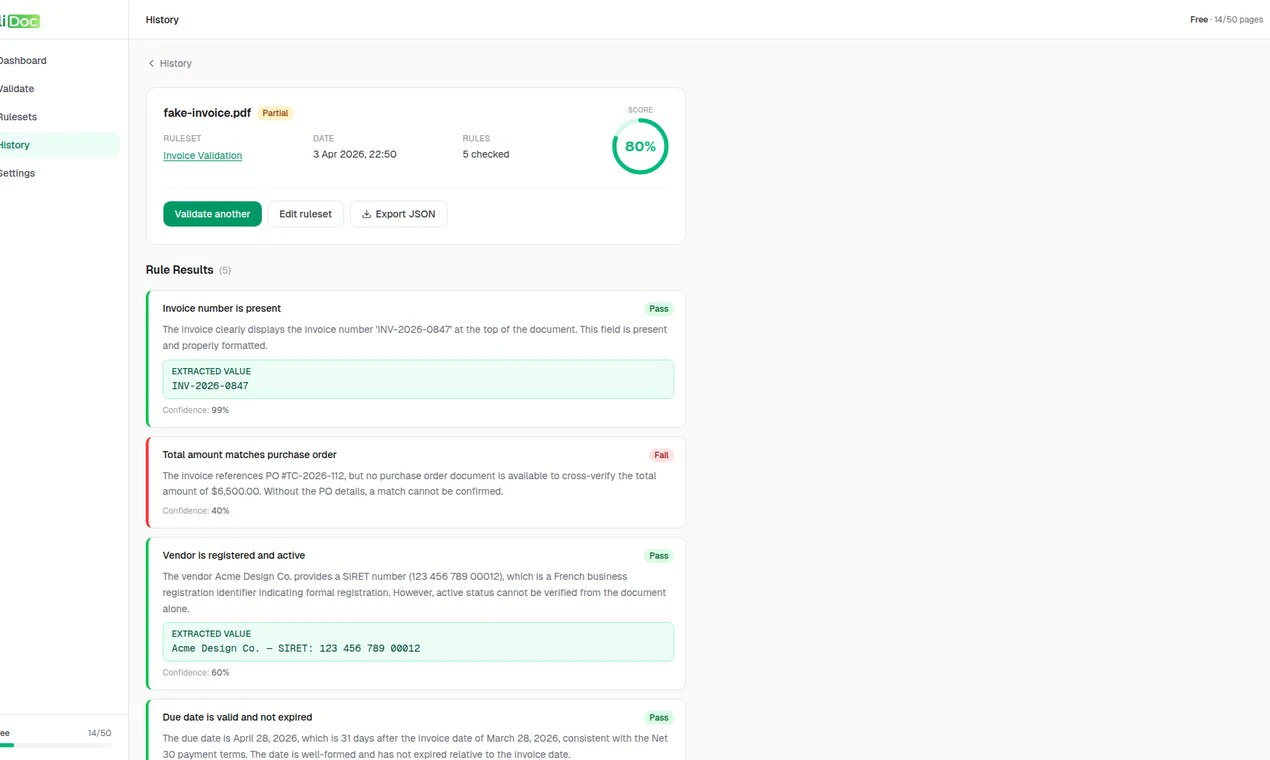 ValiDoc screenshot 1