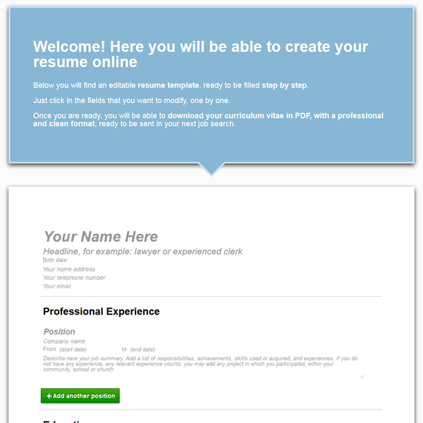 Resume Template Online gallery image