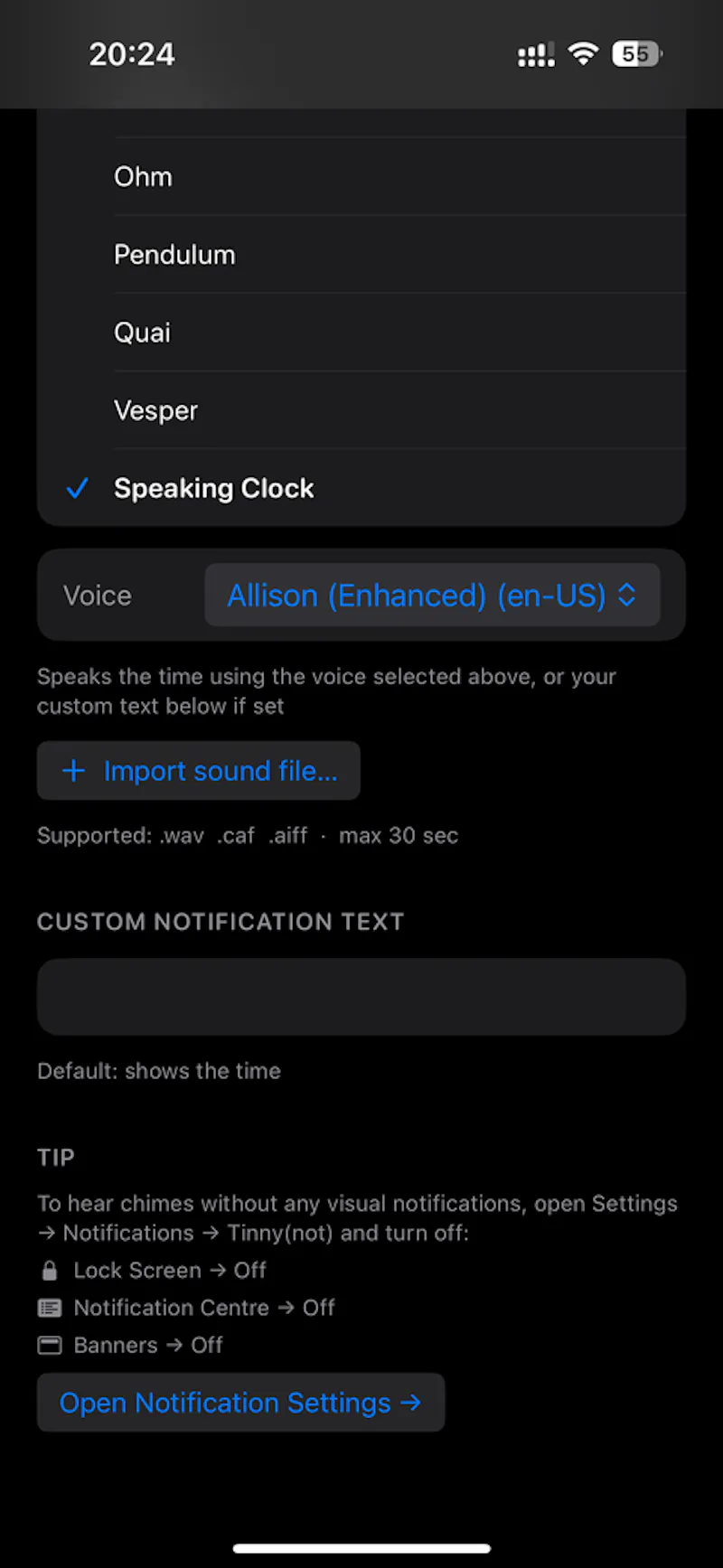 Tinny(not): HourlyChime & Bell screenshot 3
