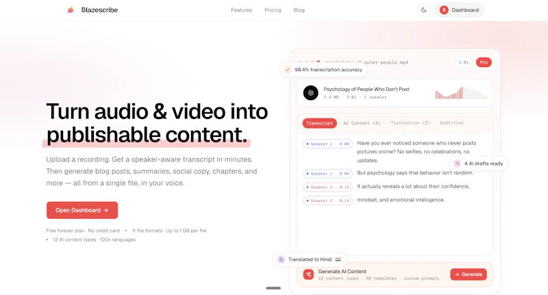 Blazescribe screenshot 2