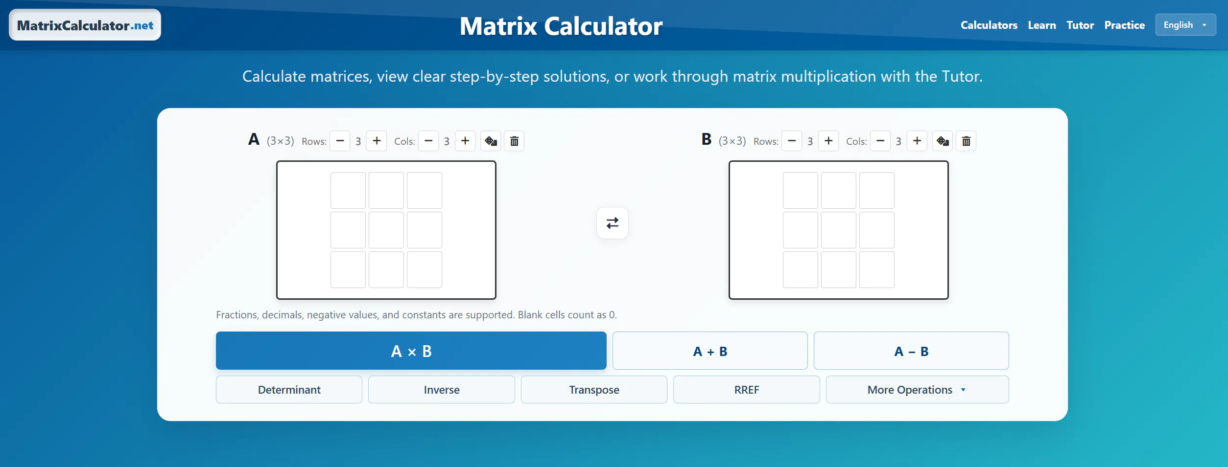  Free Matrix Calculators & Tutor gallery image