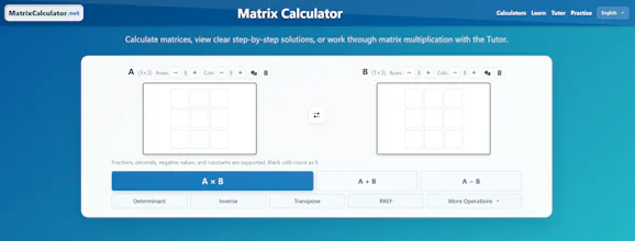 Free Matrix Calculators & Tutor gallery image