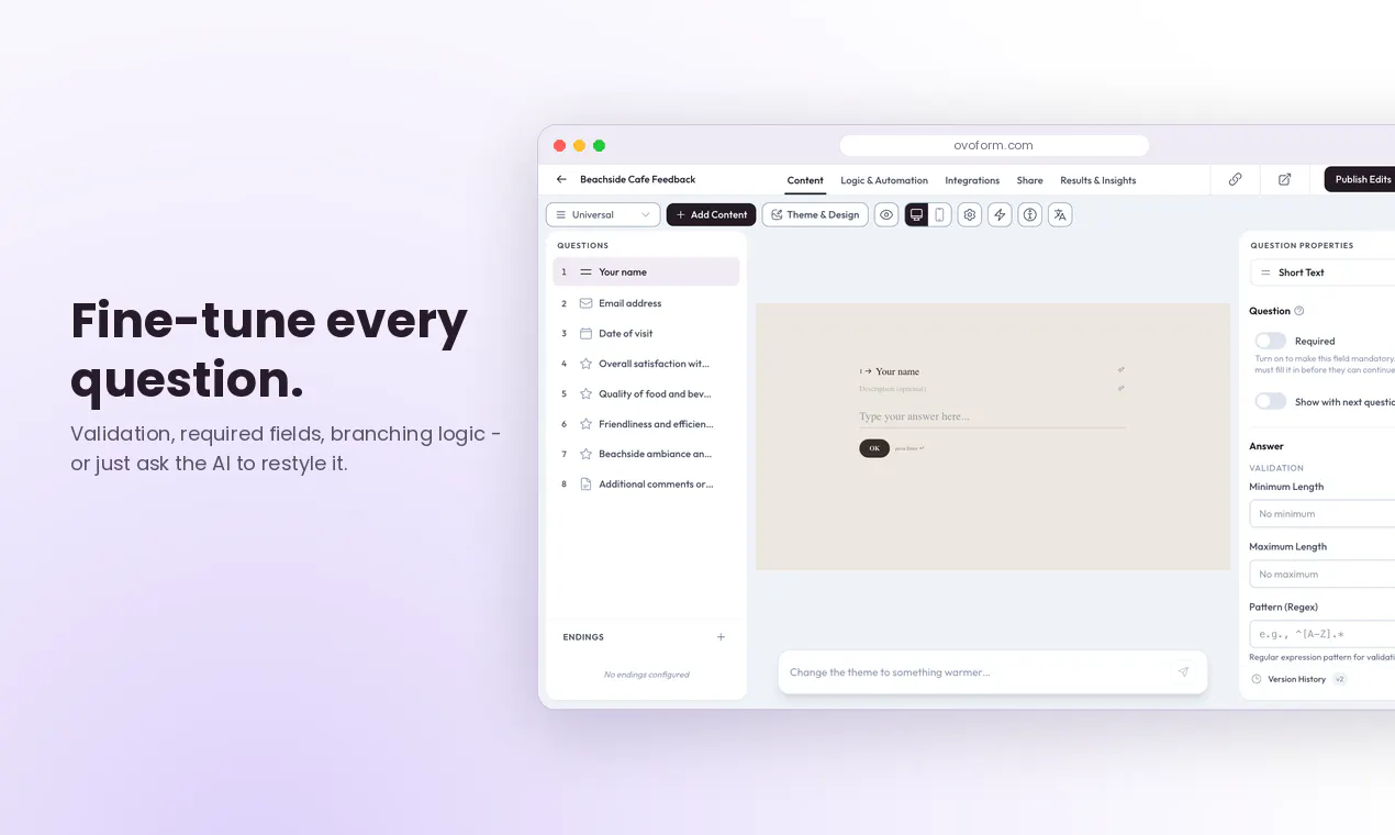 Ovoform screenshot 2