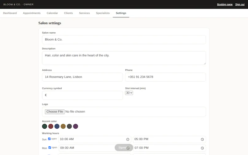 Booking Page screenshot 3