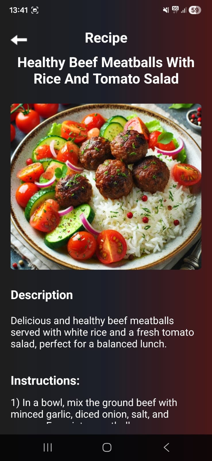 Beta version of PeroMeal AI nutritionist - Screenshot 3 showing product features and functionality