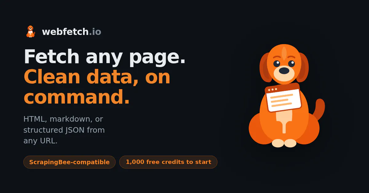 Webfetch.io - Web Scraping API & MCP gallery image