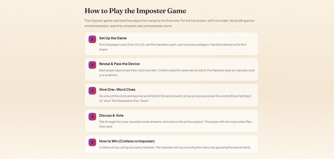 Imposter Game Word Generator | Free... gallery image