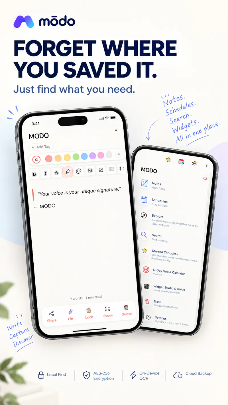 Modo: Notes, Calendar, Widget screenshot 8