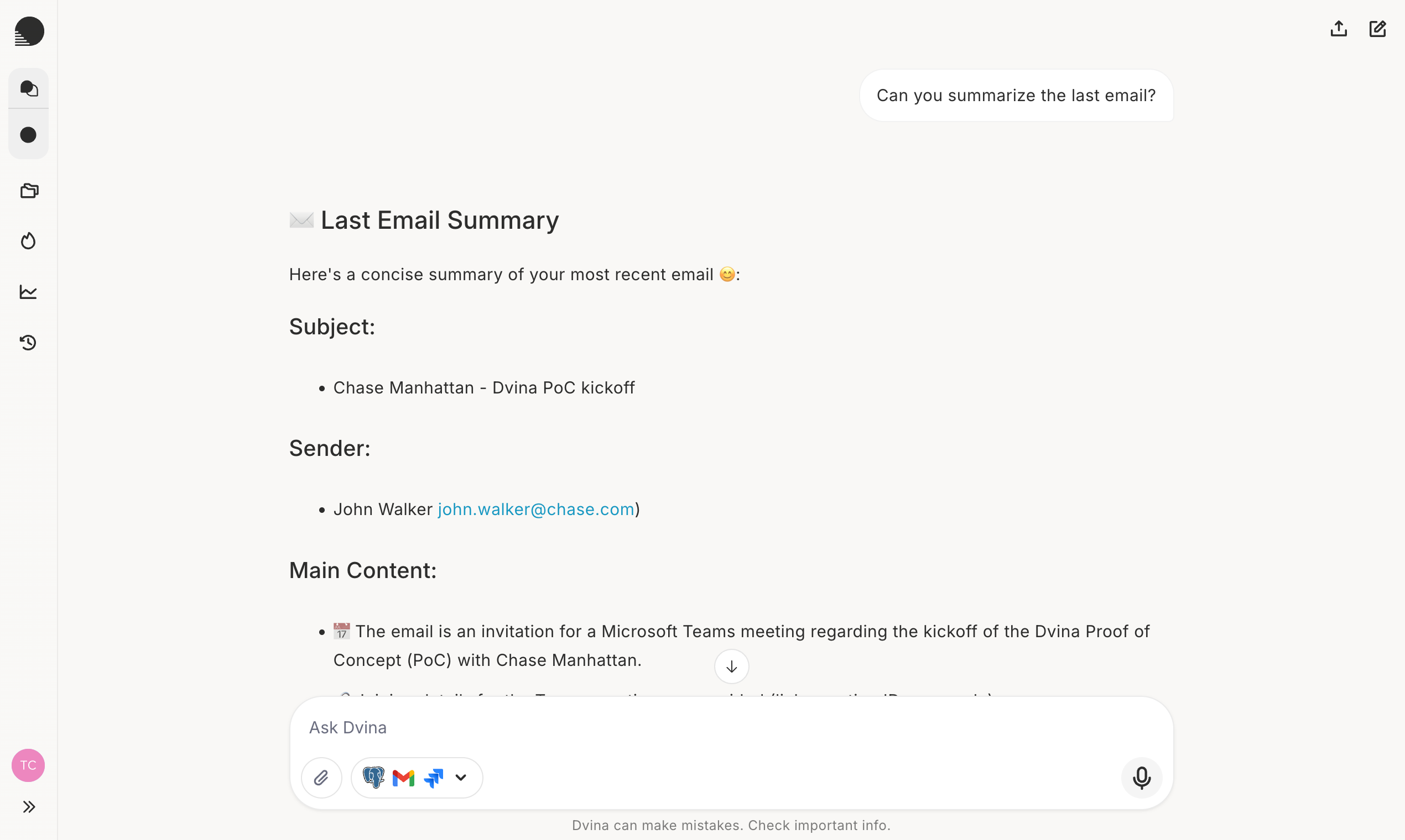 Dvina for your Inbox - Screenshot 2 showing product features and functionality