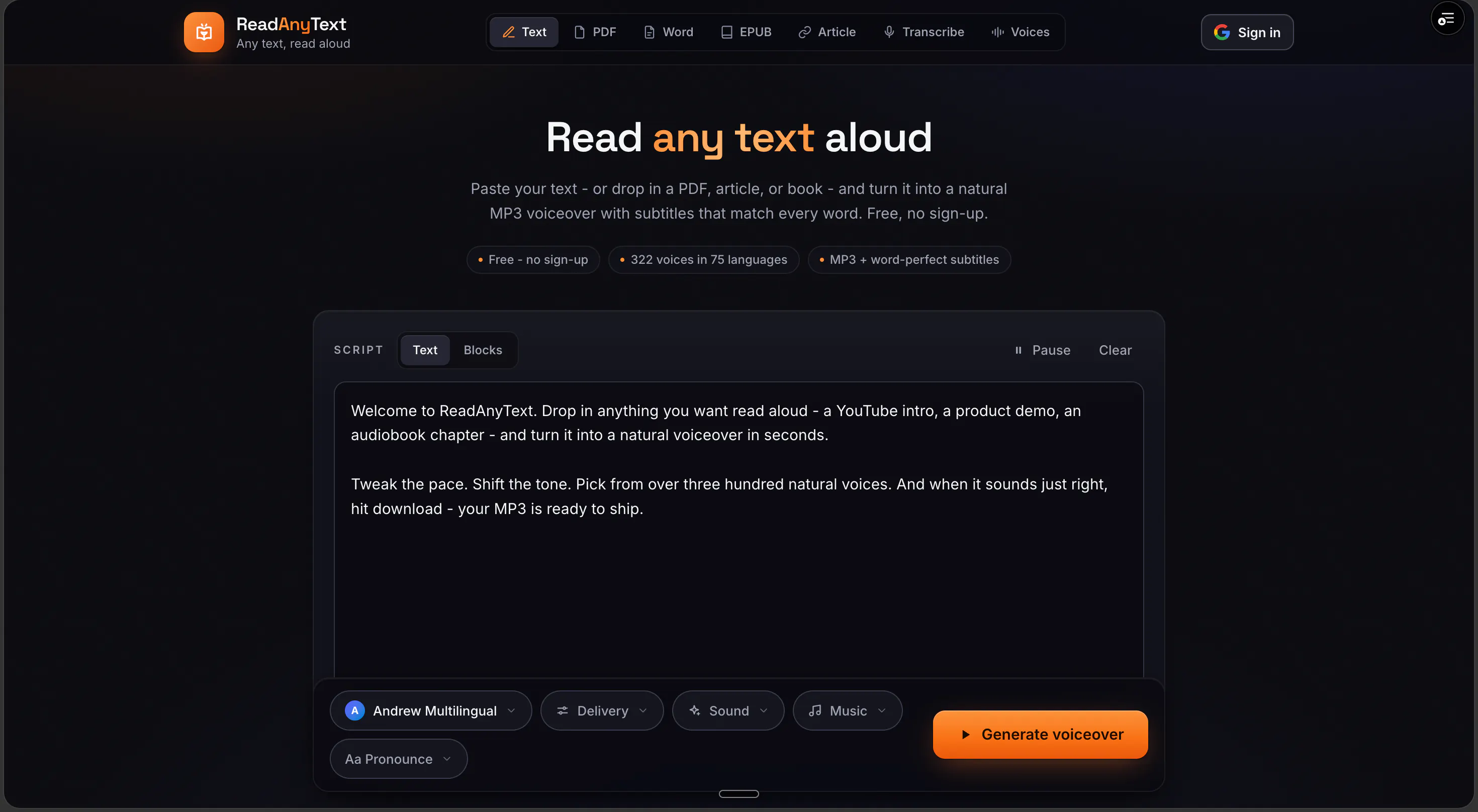 ReadAnyText.com gallery image
