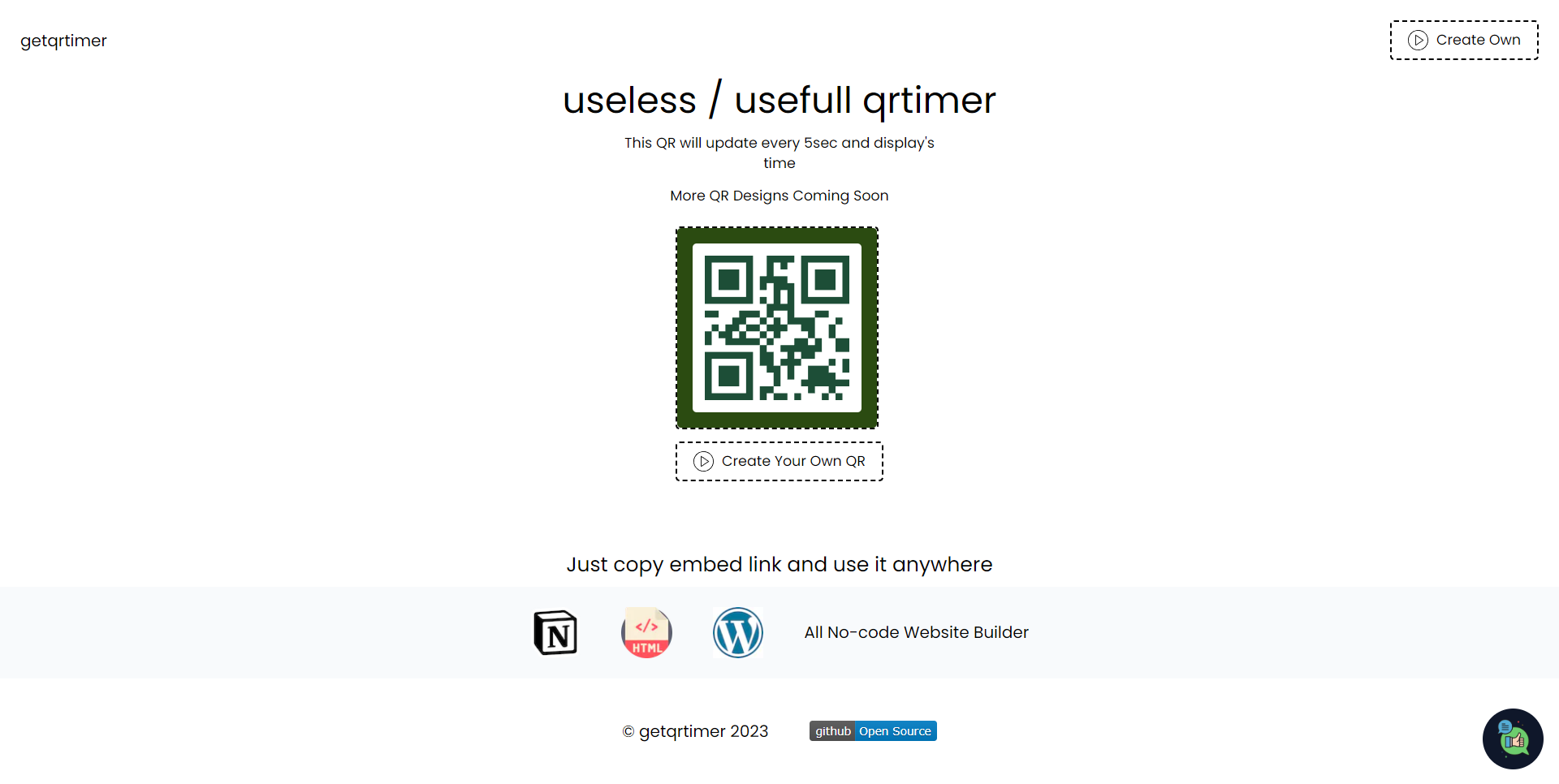 getQrtimer - "getQrtimer"는 qrcode 형식으로 시간을 표시합니다 미디어 1