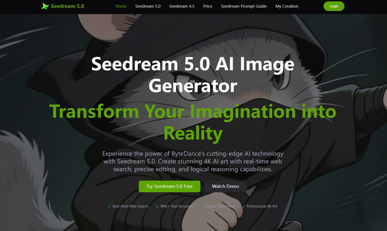 Seedream 5.0 - Screenshot 2 showing product features and functionality