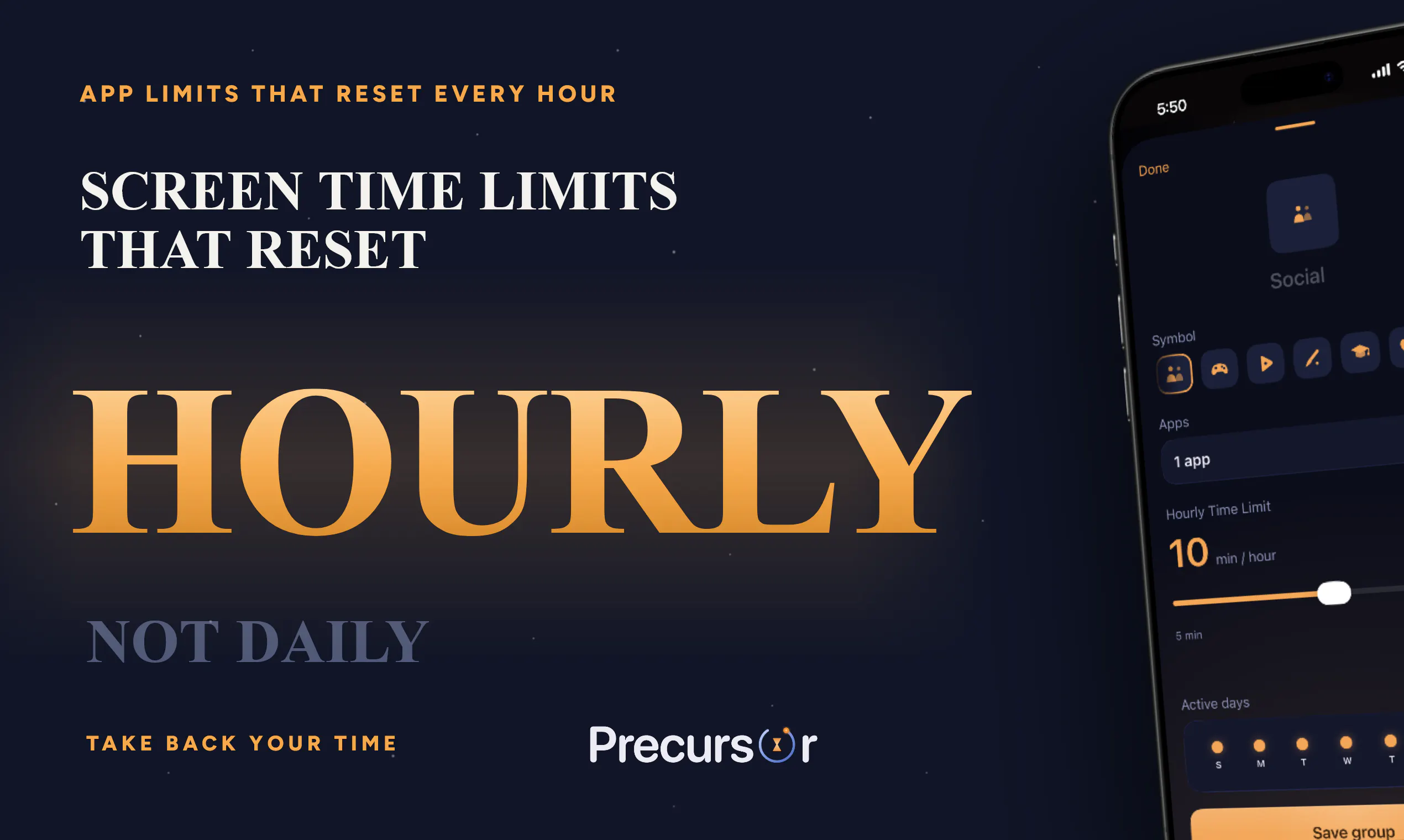 Precursor: Hourly Screen Time Control gallery image